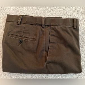 Haggar Pants, Mens Chinos, Flat Front, 34x30 Chocolate Brown, 100% Cotton